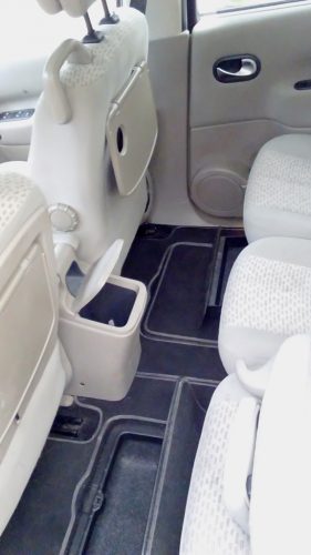Interior of the back seats of Renault Scenic year 2008