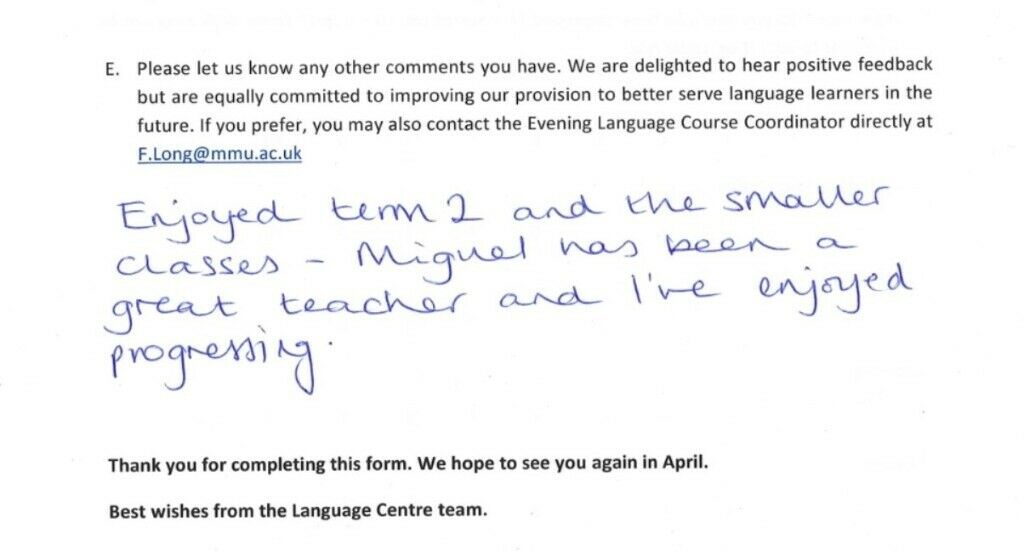 Miguel - Spanish language Teacher in Manchester UK