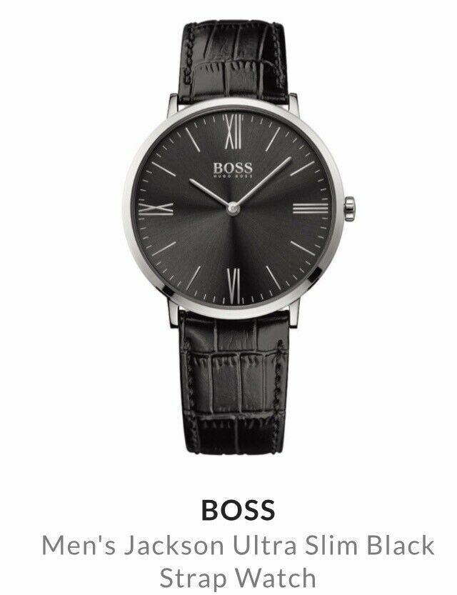 BOSS - Men's Jackson Ultra Slim Black Strap Watch